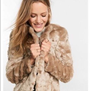 Express Crushed Faux Fur Coat